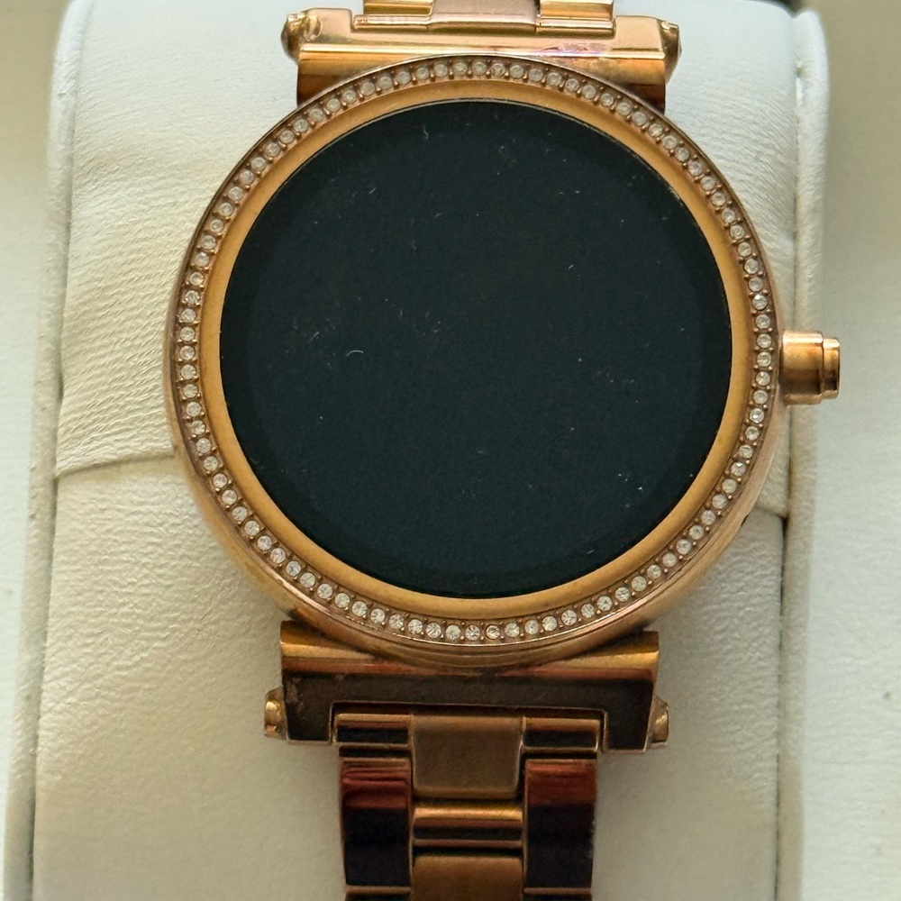 Michael Kors Gold Smartwatch with Crystal Bezel